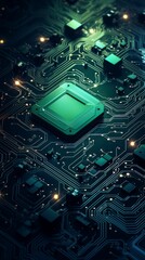 Fototapeta premium Circuit Board Material Structure Background - Generative AI