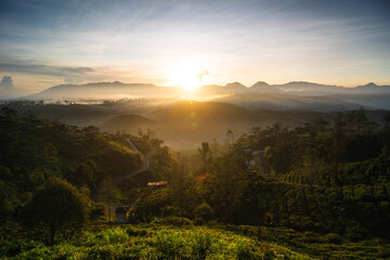 sunset in the mountains