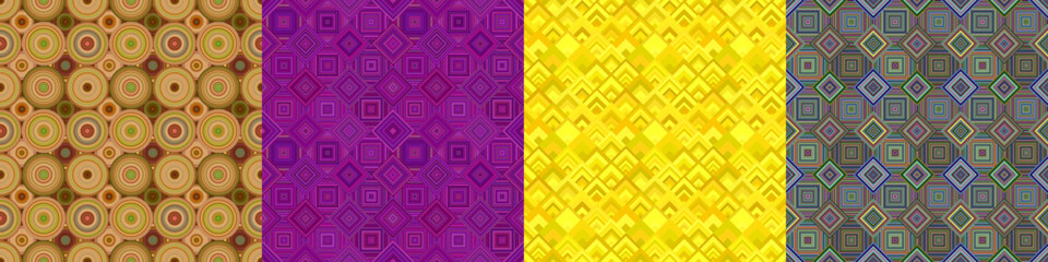 Seamless color geometric pattern set