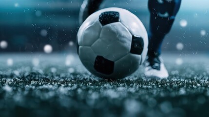 Naklejka premium A midfielder controlling the game with precise passes and strategic movements