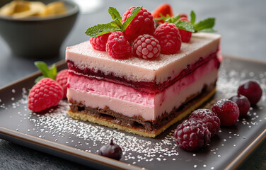 cheesecake with raspberries