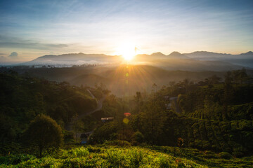 sunrise in the mountains