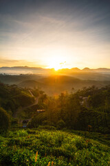 sunset in the mountains