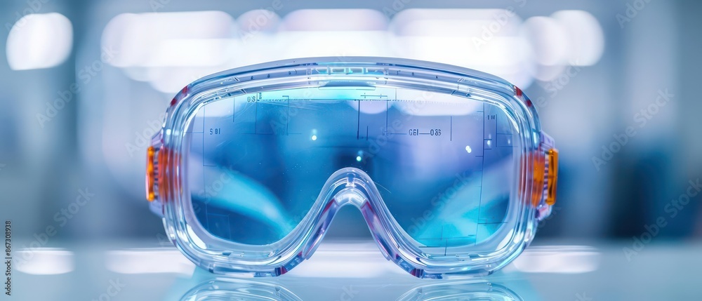 Wall mural A pair of safety goggles with a modern design, protecting eyes in a hightech lab