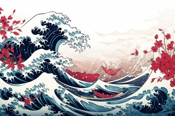 Waves Material Structure Background - Generative AI