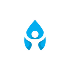 Human Water Logo vector. Health Care Water Icon