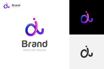 Obraz premium a letter with dot logo, letter a connect logo design with line shape element, minimalist style for business technology and company identity