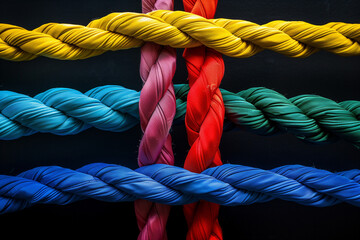 Colored, braided ropes