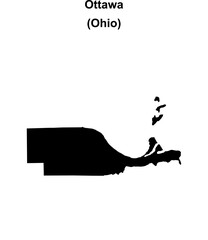 Ottawa County (Ohio) blank outline map