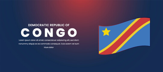 Democratic Republic of the Congo independence 30 June flag vector