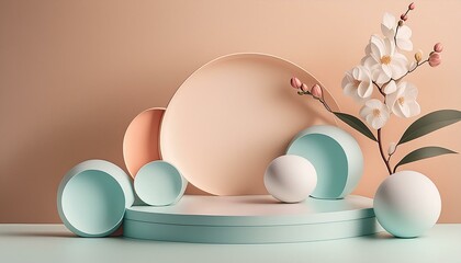 Gefühl von Ruhe und emotionalem Gleichgewicht. . Pastellfarben und Pflanzen - Dekoration