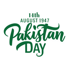 14th of August independence day of Pakistan typography