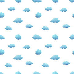 Seamless pattern with clouds on a white background