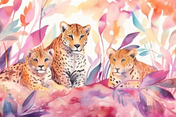 Fototapeta premium Animal Print Material Structure Background - Generative AI