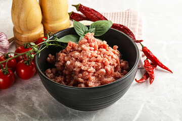 Raw minced pork uncooked meat