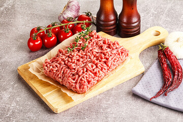 Raw minced beef uncooked meat