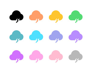 Obraz premium Editable thundercloud vector icon. Part of a big icon set family. Perfect for web and app interfaces, presentations, infographics, etc