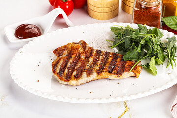 Delicous grilled pork meat steak