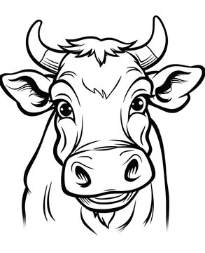 recommend clip art: Cute cow cartoon coloring page illustration vector. For kids coloring book. cute cow colouring book image cartoon