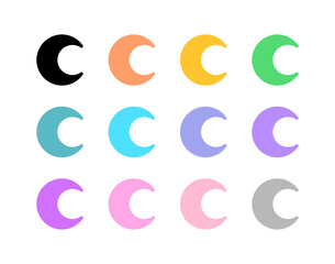 Editable vector crescent moon icon. Part of a big icon set family. Perfect for web and app interfaces, presentations, infographics, etc