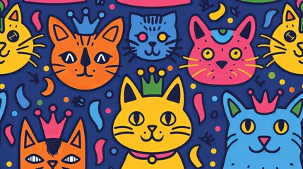 Colorful Cats Pattern