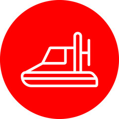 Hovercraft Vector Line White Circle Red