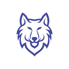 Logo of a wolf head with a abstract stylish and minimalist design concept. Vector logo icon mascot symbol sign illustration.