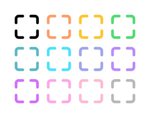 Editable vector fullscreen scan screenshot icon. Black, transparent white background. Part of a big icon set family. Perfect for web and app interfaces, presentations, infographics, etc