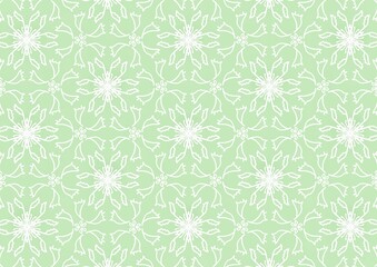 seamless floral pattern circle leaf soft green relax