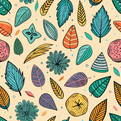 Hand drawn textured seamless patterns design