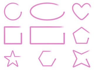 Set Nail Polish Brush Stroke Frame Shape Vector Design Element Collection.