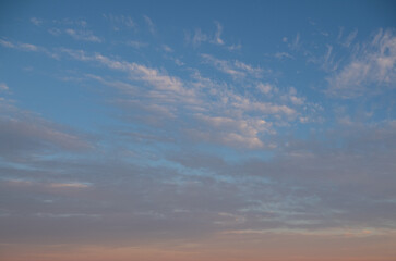 Obraz premium Blue sky after rain,. Beautiful Cumulus clouds flying across the sky,