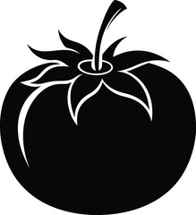 Tomato black silhouette vector illustration design 