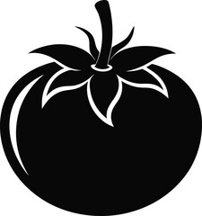 Tomato black silhouette vector illustration design 