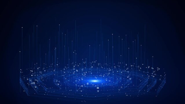 Hologram Virtual 3D podium hud cyberpunk digital element show space cyber tech. Technology podium display Sci-Fi Futuristic Empty Showcase. product pedestal presentation background design Sci-fi .