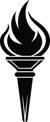 Torch logo isolated silhouette vector illustration design