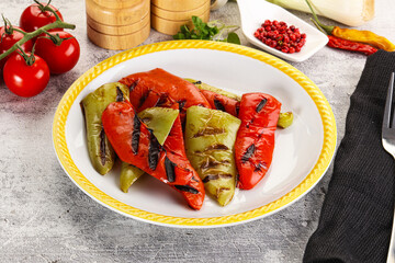 Grilled Bell Pepper - green and red