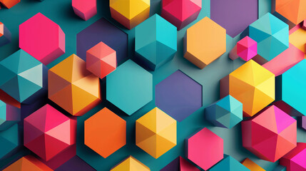 Obraz premium colorful hexagon concept as background