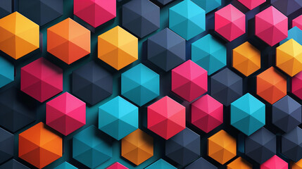 colorful hexagon concept as background