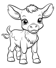 Cute cow cartoon coloring page illustration vector. For kids coloring book. cute cow colouring book image cartoon