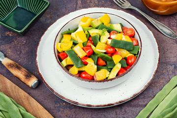 Vegetable salad with runner beans