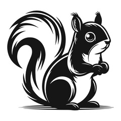 a silhouette squirrel logo vector icon illustration design