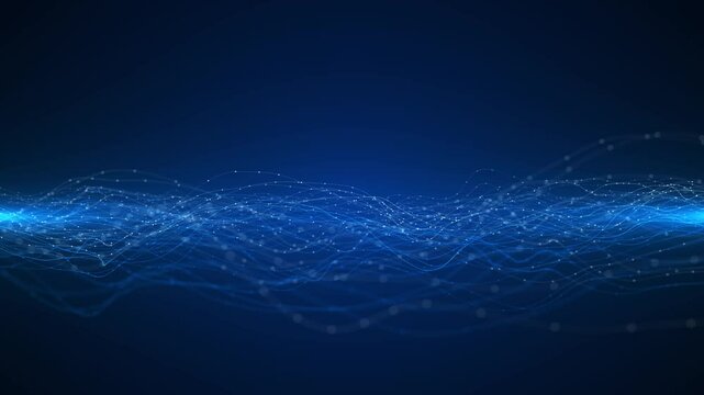 Blue matrix digital background, Big data Computer flow cyber blockchain circuit network system, data transfer, virtual reality Cyber Space stream Matrix wave deep cyber flow blockchain, metaverse,