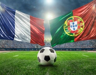 Naklejka premium Frankreich vs Portugal, Fußball Stadion 