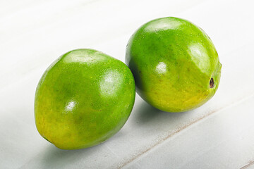 Two ripe green exotic avocado fruit