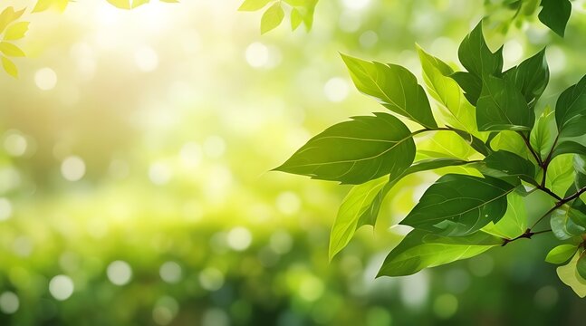 Green leaf nature in a sunny garden. Green HD Walpaper