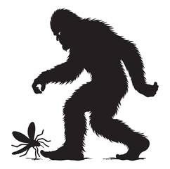 Bigfoot animal silhouette vector 