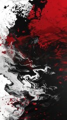 Bold and Striking Red, Black, and White Abstract Background. Futuristic Geometric and Colorful Design Concept