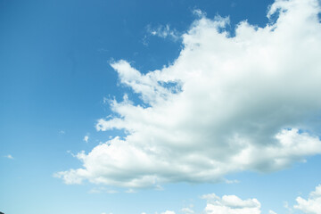 真っ青な夏の青空と白い雲