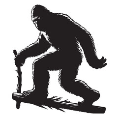 Bigfoot animal silhouette vector 